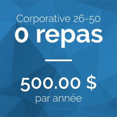 Adhésion corporative (26-50 employés) – 0 repas